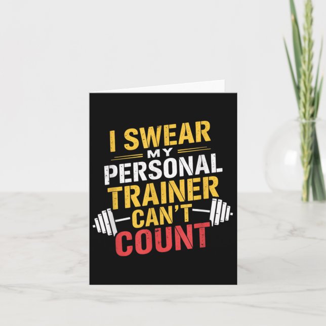 I Swear My Trainer Can’t Count Funny Gym  Kort (Framsida)