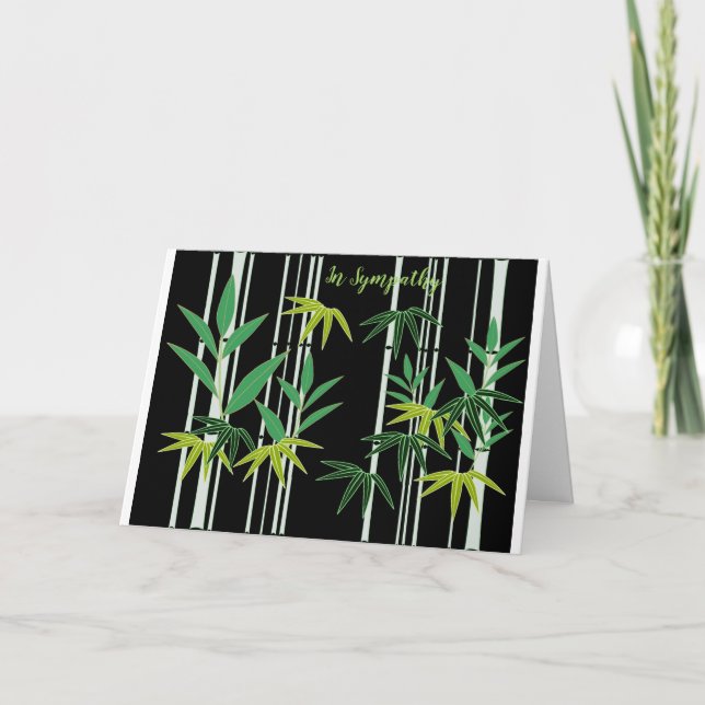 I Sympathy Asian Bamboo Condolcard Kort (Framsida)