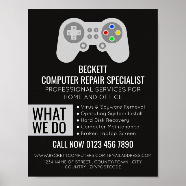 I.T/Computers, Computer Repair Specialist Advert Poster (Framsidan)