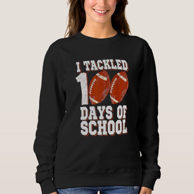 I Tackled 100 Day Of School Football Boy 100th Day T Shirt (Framsida)
