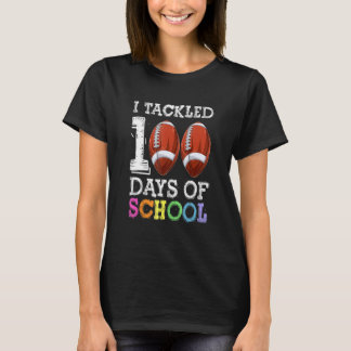 I Tackled 100 Days Of School Football Kids Boys T Shirt