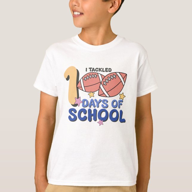 I Tackled 100 Days of School Fun Football T Shirt (Framsida)