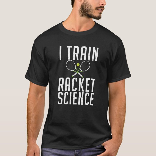 I tåg Racket Science Tennis Coach T Shirt (Framsida)