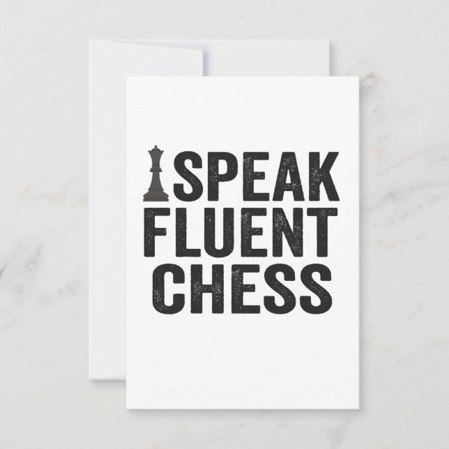 i Talar Fluent Funny Chess Player Checkmate Gift Tack Kort (Framsida)