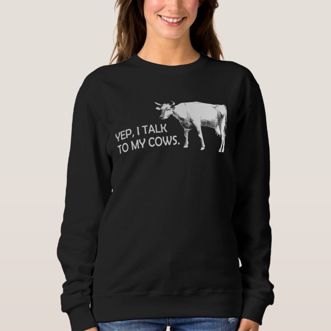 I Talk To My Cows  cows cow cattle farmer farmer T Shirt (Framsida)