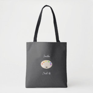I Teach Art Personlig Paint Palette Black Tygkasse