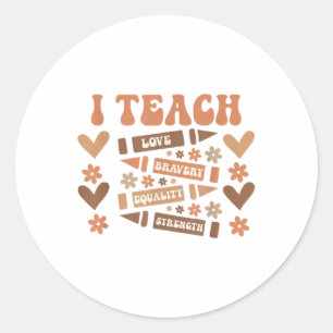 I Teach Black History Month Melanin Afro African T Runt Klistermärke