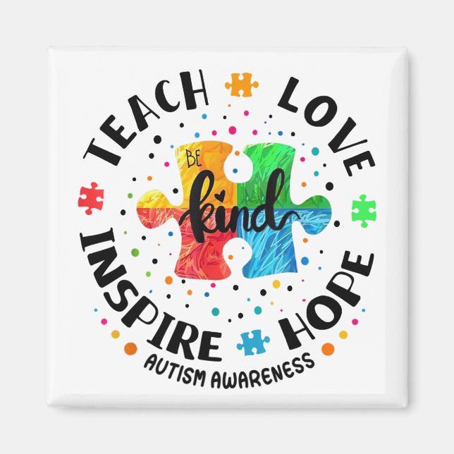 I Teach Fantastisk Kids Autism Awareness Sped Teac Magnet (Framsidan)