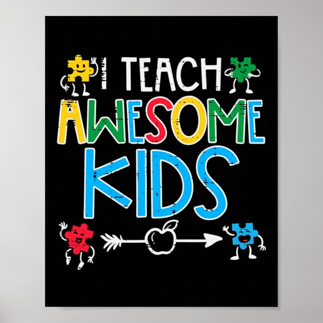 I Teach Fantastisk Kids Autism Awareness Sped Teac Poster (Framsidan)
