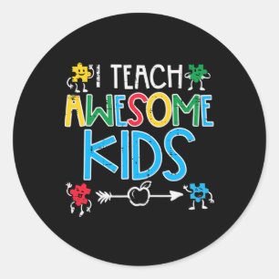 I Teach Fantastisk Kids Autism Awareness Sped Teac Runt Klistermärke