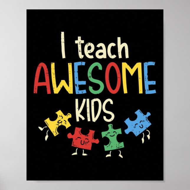 I Teach Fantastisk Kids Autism Speciell Education  Poster (Framsidan)