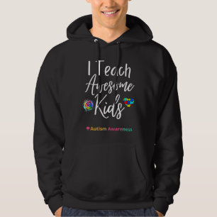 I Teach Fantastisk Kids Autism Tees Speciell Educa Hoodie