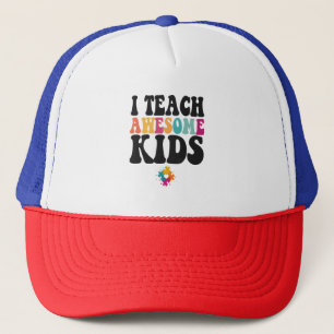 I Teach Fantastisk Kids Cute Autism Awareness Lach Keps