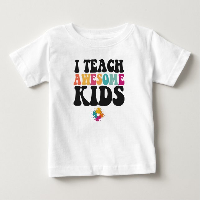 I Teach Fantastisk Kids Cute Autism Awareness Lach T Shirt (Framsida)