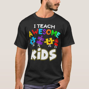 I Teach Fantastisk Kids Funny Autism Speciell Educ T Shirt
