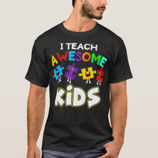 I Teach Fantastisk Kids Funny Autism Speciell Educ T Shirt