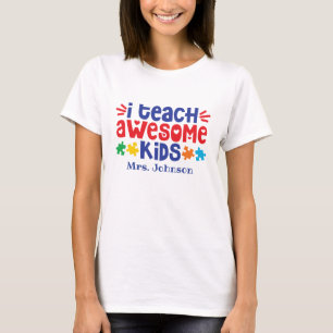 I Teach Fantastisk Kids Lärare i Personlig Autis T Shirt
