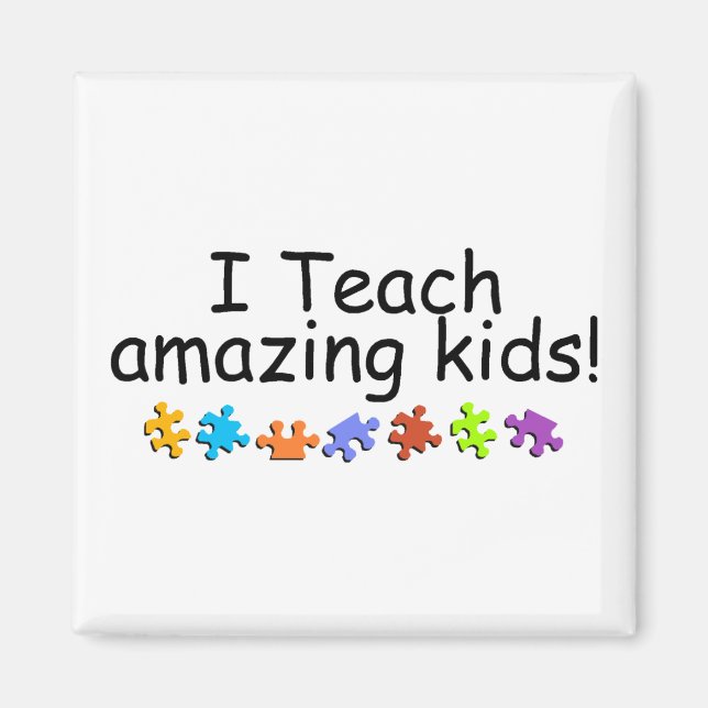 I Teach Fantastisk Kids (Puzzle) Magnet (Framsidan)