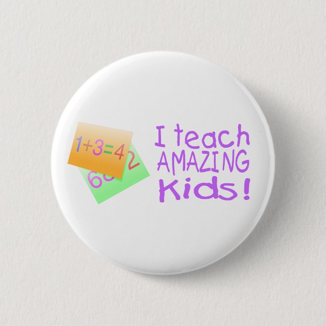 I Teach Fantastisk Kids (siffror) Knapp (Framsida)