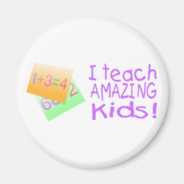 I Teach Fantastisk Kids (siffror) Magnet (Framsidan)
