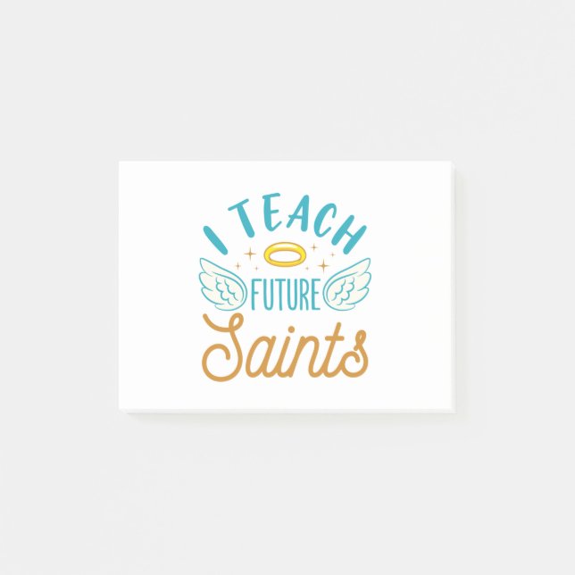 I Teach Future Saints CatholSchool Lärare Post-it Block (Framsida)