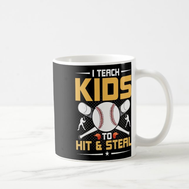 I Teach Kids To Hit And Steal Sell Coach  Kaffemugg (Höger)