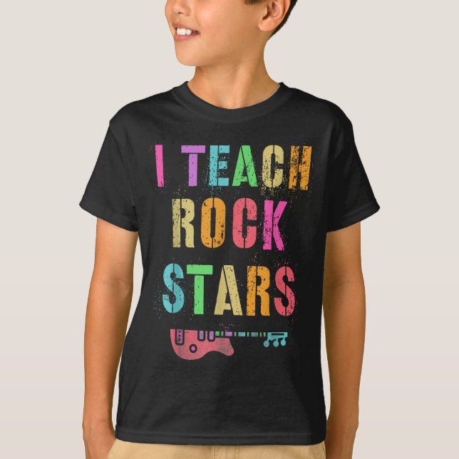 I Teach Rockstars Band Vibes Teacher Rocks My Musi T Shirt (Framsida)