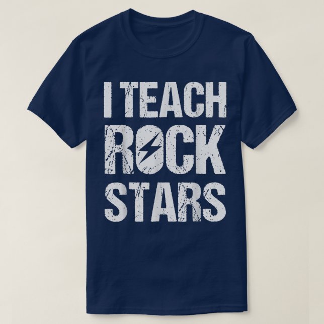 I Teach Rockstars Shirt Funny Music Teacher Back T (Design framsida)