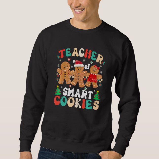 I Teach The Smartest Cookies  Christmas Pajama Tea Lång Ärmad Tröja (Framsida)