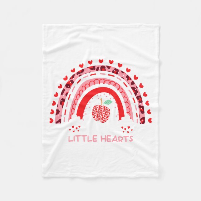 I Teach The Sweetest Hearts Rainbow Teacher Valent Fleecefilt (Framsidan)