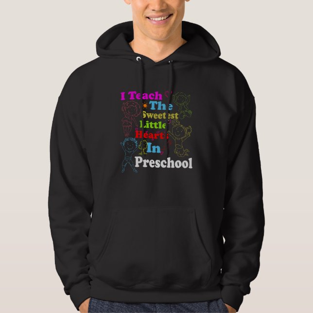 I Teach The Sweetest Hearts Teacher Day Valentines Hoodie (Framsida)