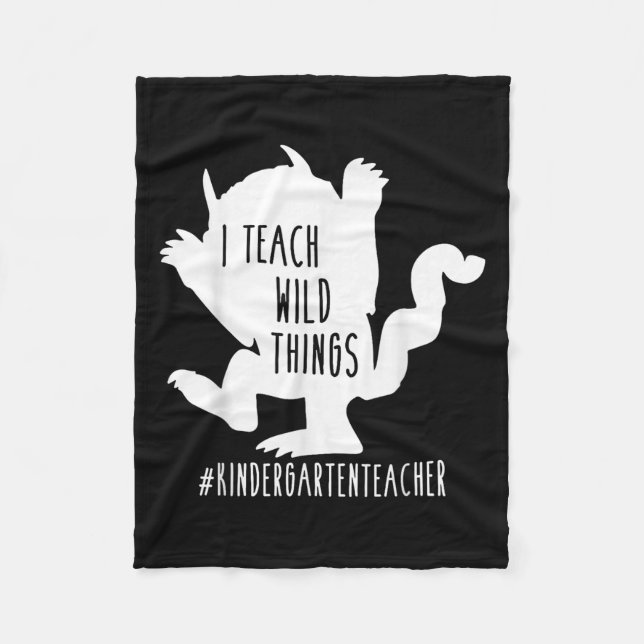 I Teach Vild Sak Kindergarten Lärare Fleecefilt (Framsidan)
