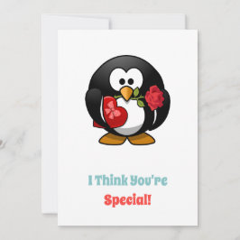 I Think You're Special Penguin Printable  Julkort