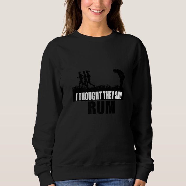 I Thought They Said Rum Marathon Runner Cardio Tra T Shirt (Framsida)