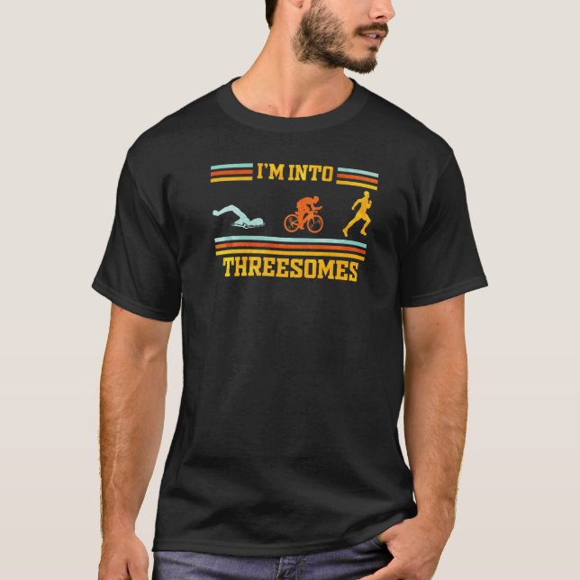 I Threesomes Triathlon T Shirt (Framsida)