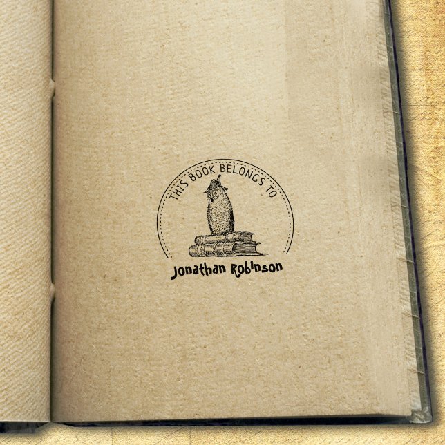 I Tillhören Bok till, Cute Uggla Bok Stämpel (Skapare uppladdad)