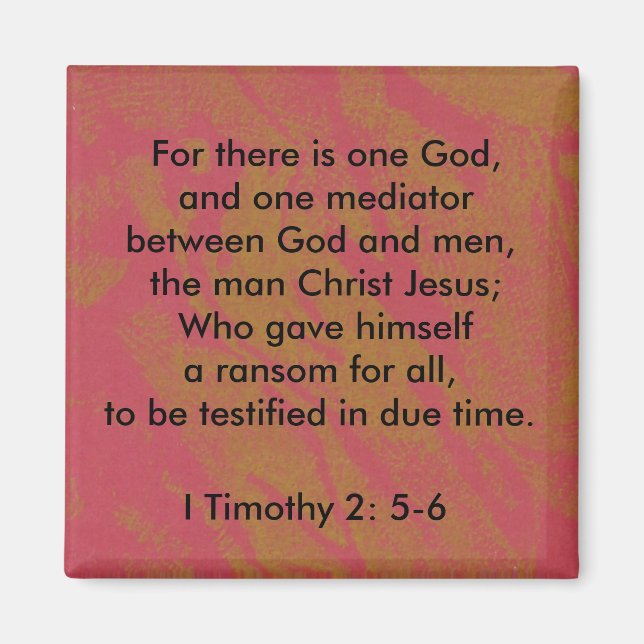 I Timothy 2:5-6 One Gud Magnet (Framsidan)
