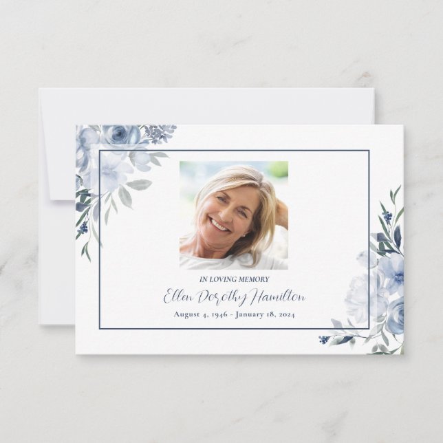 I tjänsten Loving Memory Memorial Tack Kort (Framsida)