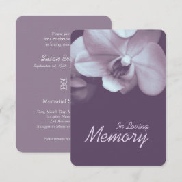 I tjänsten Loving Memory Orchid P Funeral Memorial Inbjudningar