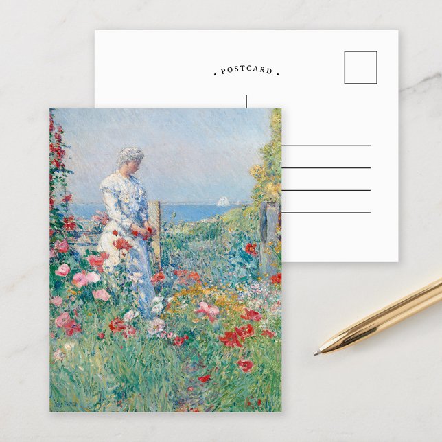 I trädgården | Childe Hassam Vykort (Skapare uppladdad)