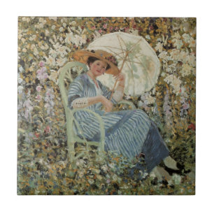 I trädgården, Giverny av Frederick Frieseke Kakelplatta