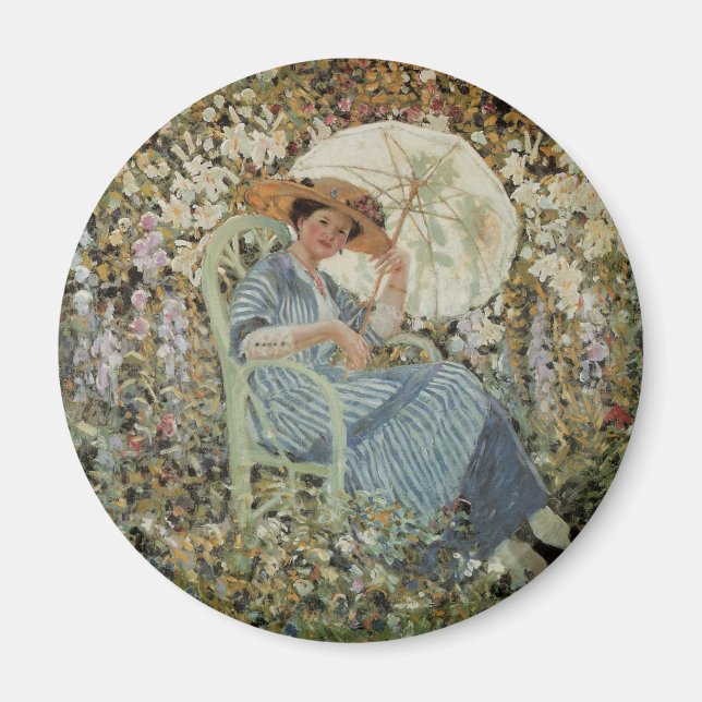 I trädgården, Giverny av Frederick Frieseke Magnet (Framsidan)