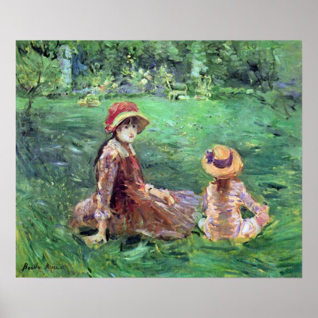 I trädgården i Maurecourt av Berthe Morisot Poster (Framsidan)