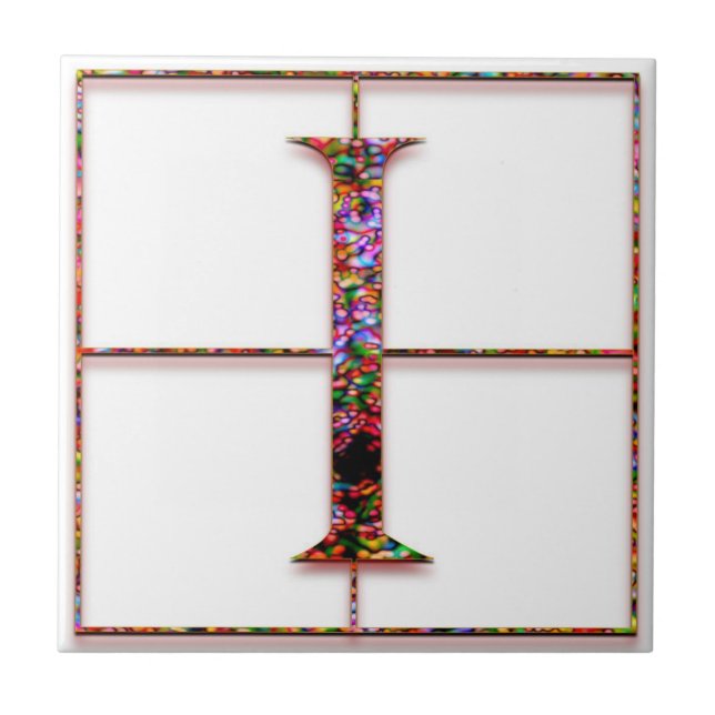 I Trajanus Red Anpassningsbar Monogram Tile Kakelplatta (Framsidan)