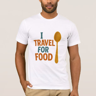 I Travel for food - Vintage Spoon Äventyr T Shirt