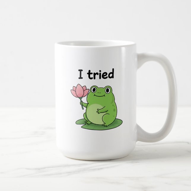 "I Tried" Froggy Effort Design Kaffemugg (Höger)