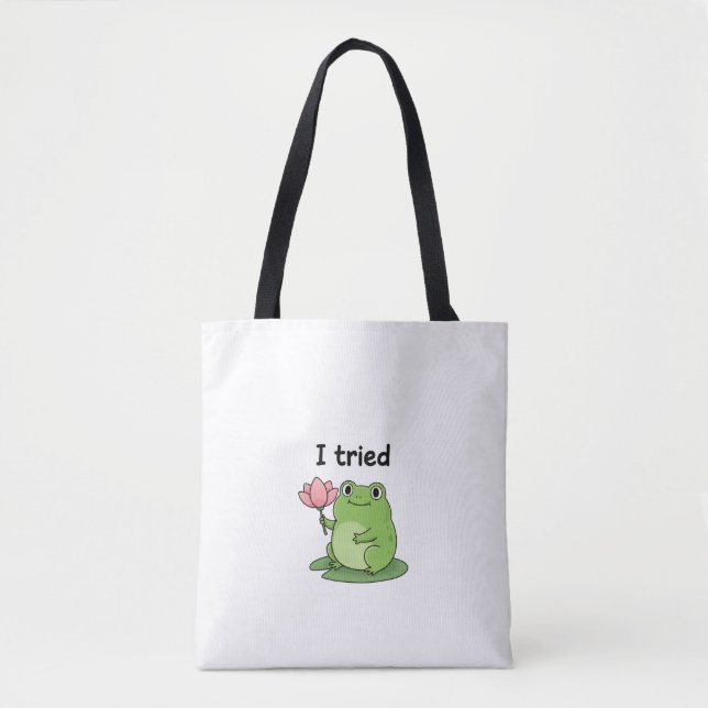 "I Tried" Froggy Effort Design Tygkasse (Framsida)