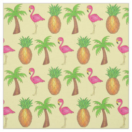 I Tropikernorna Pineapple Flamingo Handflatan Träd Tyg