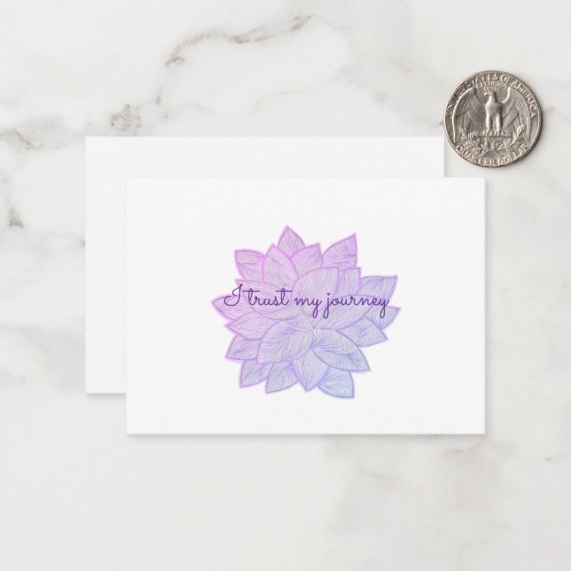 I trust my journey: Floral Affirmation Anteckningskort (Fram/Back In Situ)