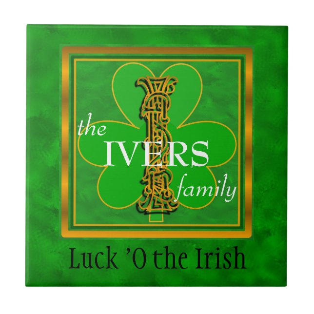 I "Tur of the Irish" Family Anpassningsbar Monogra Kakelplatta (Framsidan)